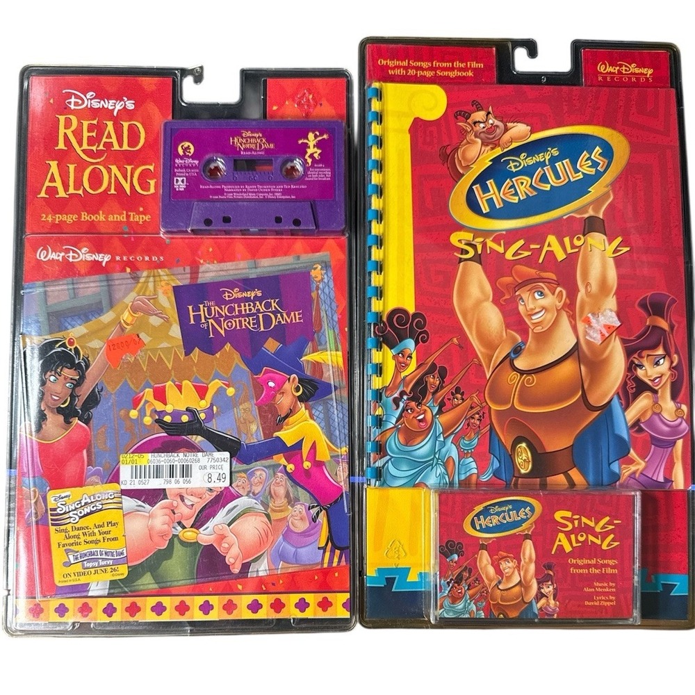 Disney Sealed Cassette Lot – Hercules Sing-Along & Hunchback Read-Along